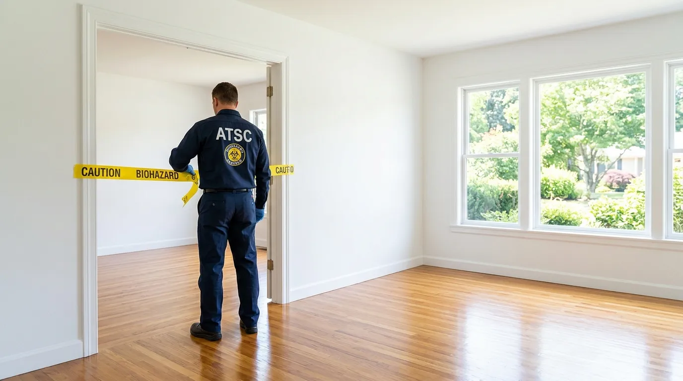 Certified biohazard cleanup crew performing Decomposition Cleanup in Shively